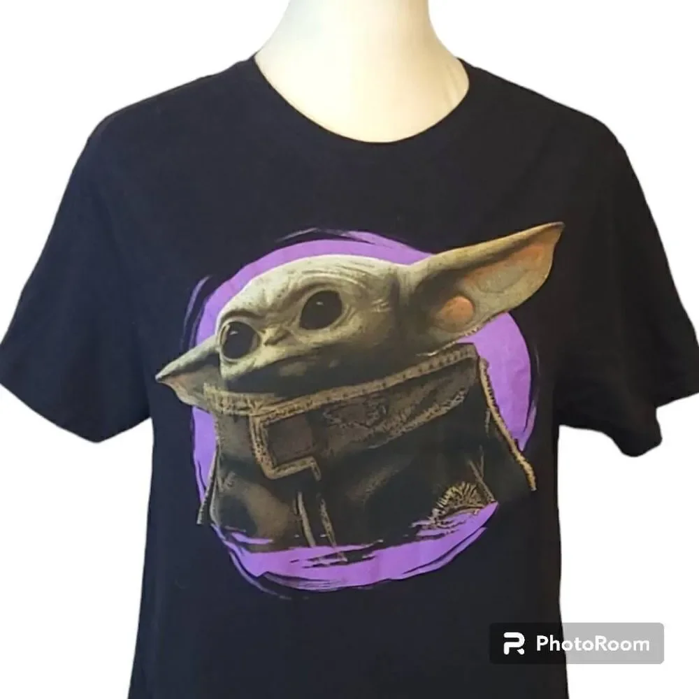 TWO Star Wars Mandalorian Baby Yoda T-ShirtS Adult Graphic Size Small -- Borh fo